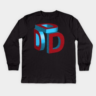 3 D's art graphic in 3D Kids Long Sleeve T-Shirt